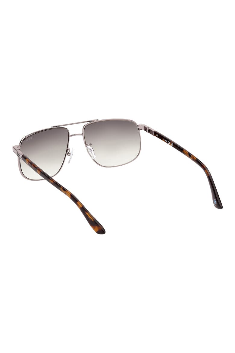 57mm Square Sunglasses, Alternate, color, SHINY PALLADIUM/ GRADIENT GRN
