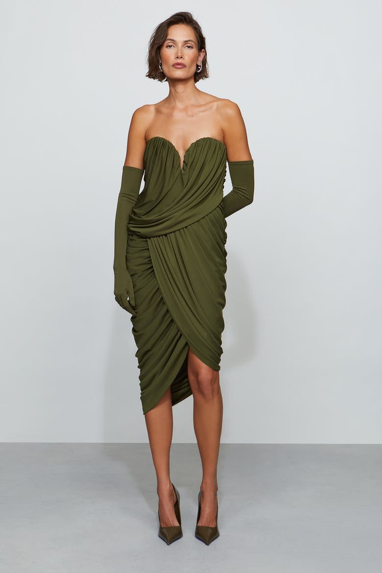 Spencer Midi Dress, Main, color, Moss