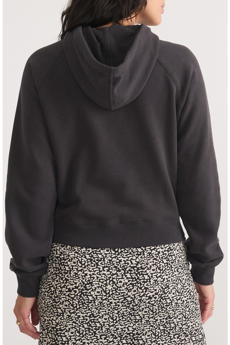 Anytime Cotton Blend Crop Hoodie, Alternate, color, BLACK