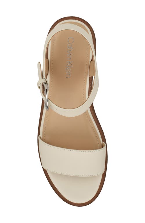 Calvin Klein Isleen Ankle Strap Platform Sandal In Ivory