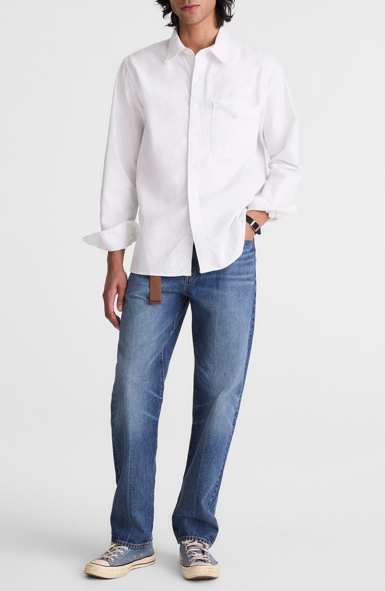 Madewell Allday Single Pocket Oxford Shirt, Alternate, color, White