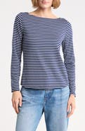 WEST K Striped Boat Neck Knit Top