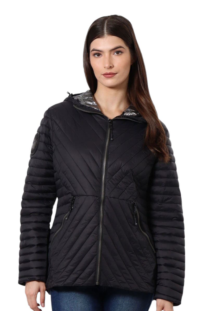 CANADA WEATHER GEAR Women's Packable Lightweight Quilted Puffer Jacket, Alternate, color, Black