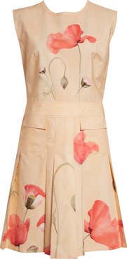 Giambattista Valli Poppy Print Cotton Poplin Dress