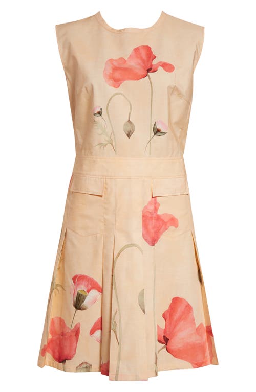 Giambattista Valli Poppy Print Cotton Poplin Sleeveless Dress In Multi