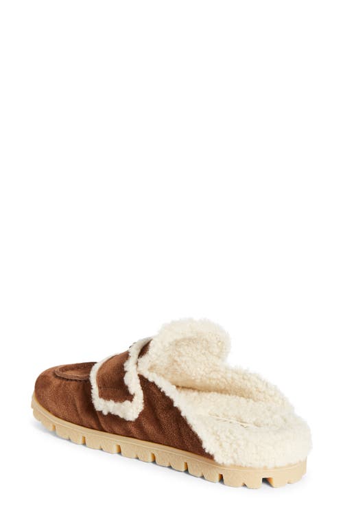 Prada Suede Shearling Cozy Loafer Mules