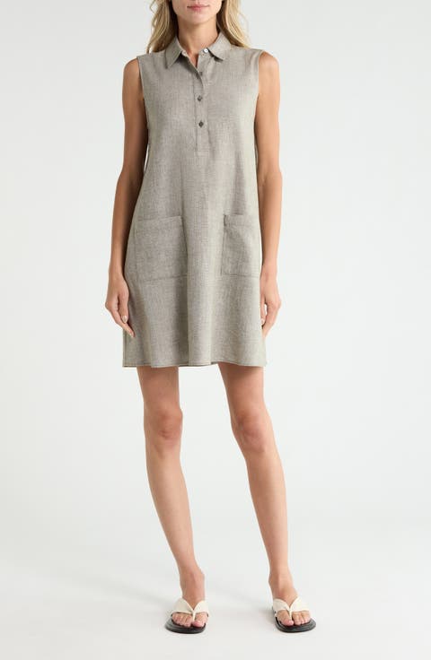 Linen Blend Shirtdress