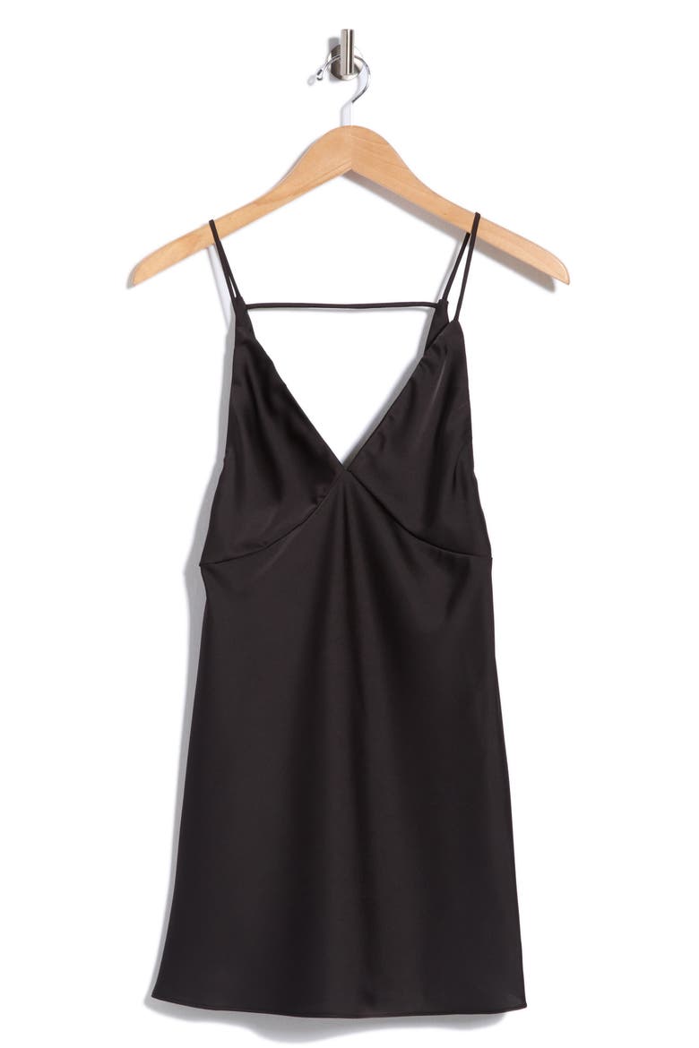 Adette Slip Minidress, Main, color, BLACK