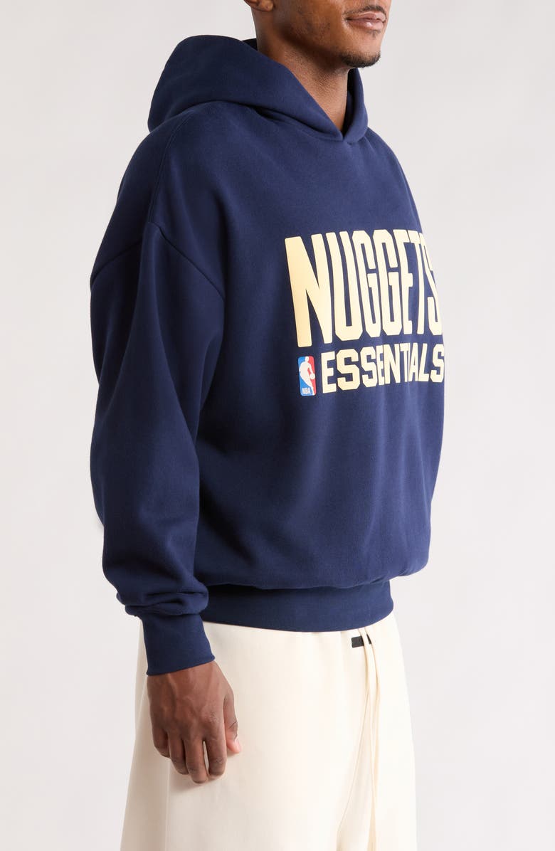 Fear of God Essentials Nuggets Cotton Blend Hoodie, Alternate, color, Midnight Navy