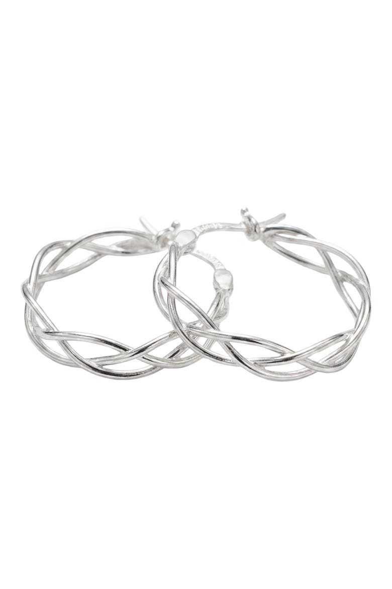 Marquise Station Hoop Earrings, Main, color, SILVER
