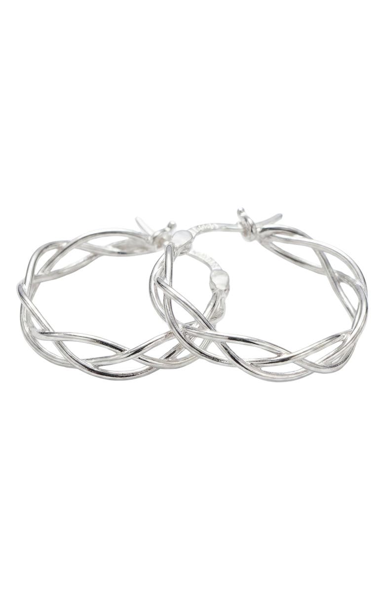 ARGENTO VIVO Marquise Station Hoop Earrings, Main, color, 