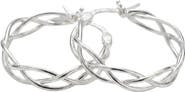 Argento Vivo Sterling Silver Marquise Station Hoop Earrings