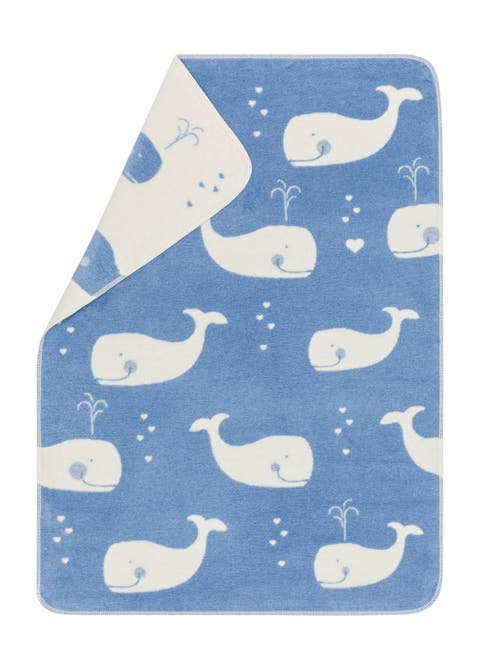 Maja Organic Whales Allover Baby Blanket