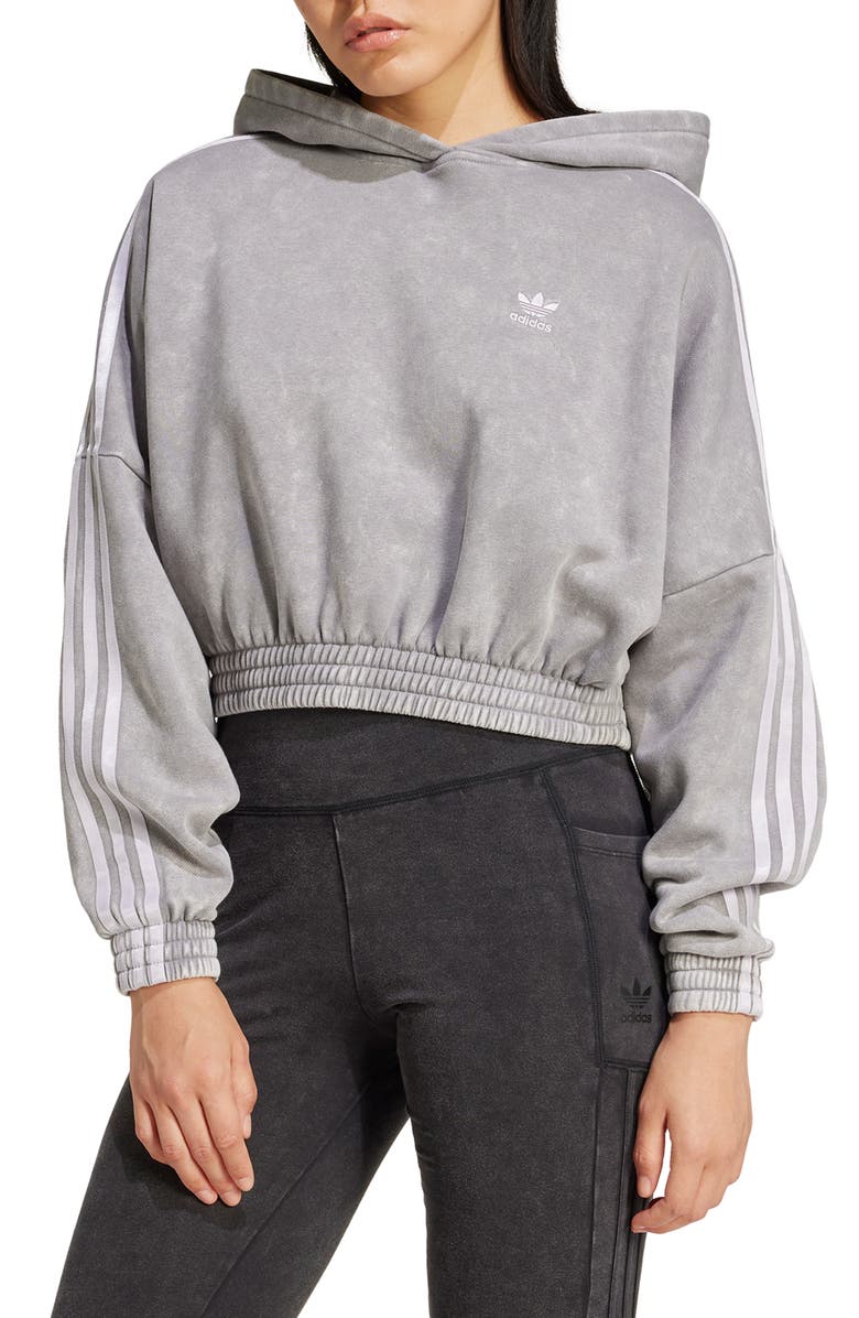 adidas Washed Cropped Hoodie, Main, color, 