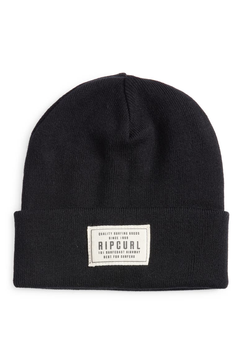 Premium Surf Cuff Beanie, Main, color, BLACK