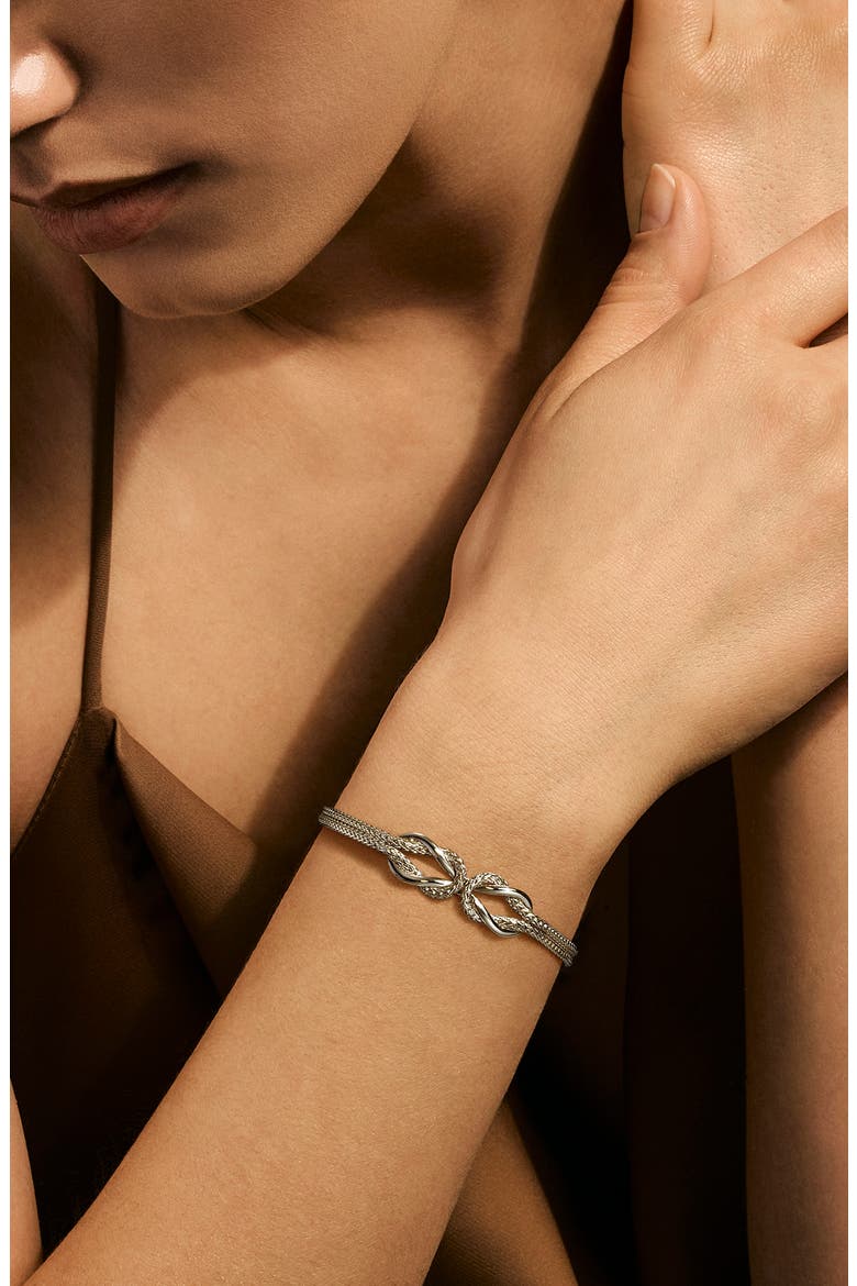 Infinite Love Knot Sterling Silver Bracelet, Alternate, color, SILVER
