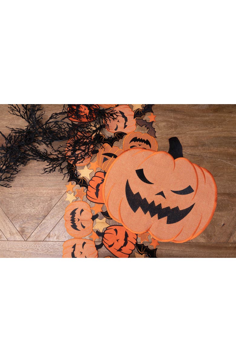 C&F Home Jack O' Lantern Set of 6 Round Halloween Placemats 17", Alternate, color, Orange