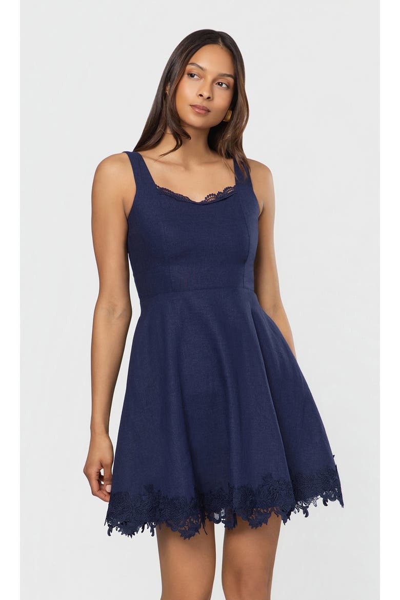 Ivy Linen Dress, Main, color, French Navy
