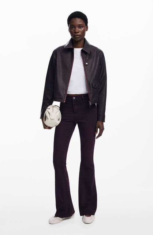 Desigual Weathered Faux Leather Jacket In Blue