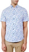 Brooklyn Brigade Slim Fit Falling Floral 4-Way Stretch Performance Short Sleeve Shirt