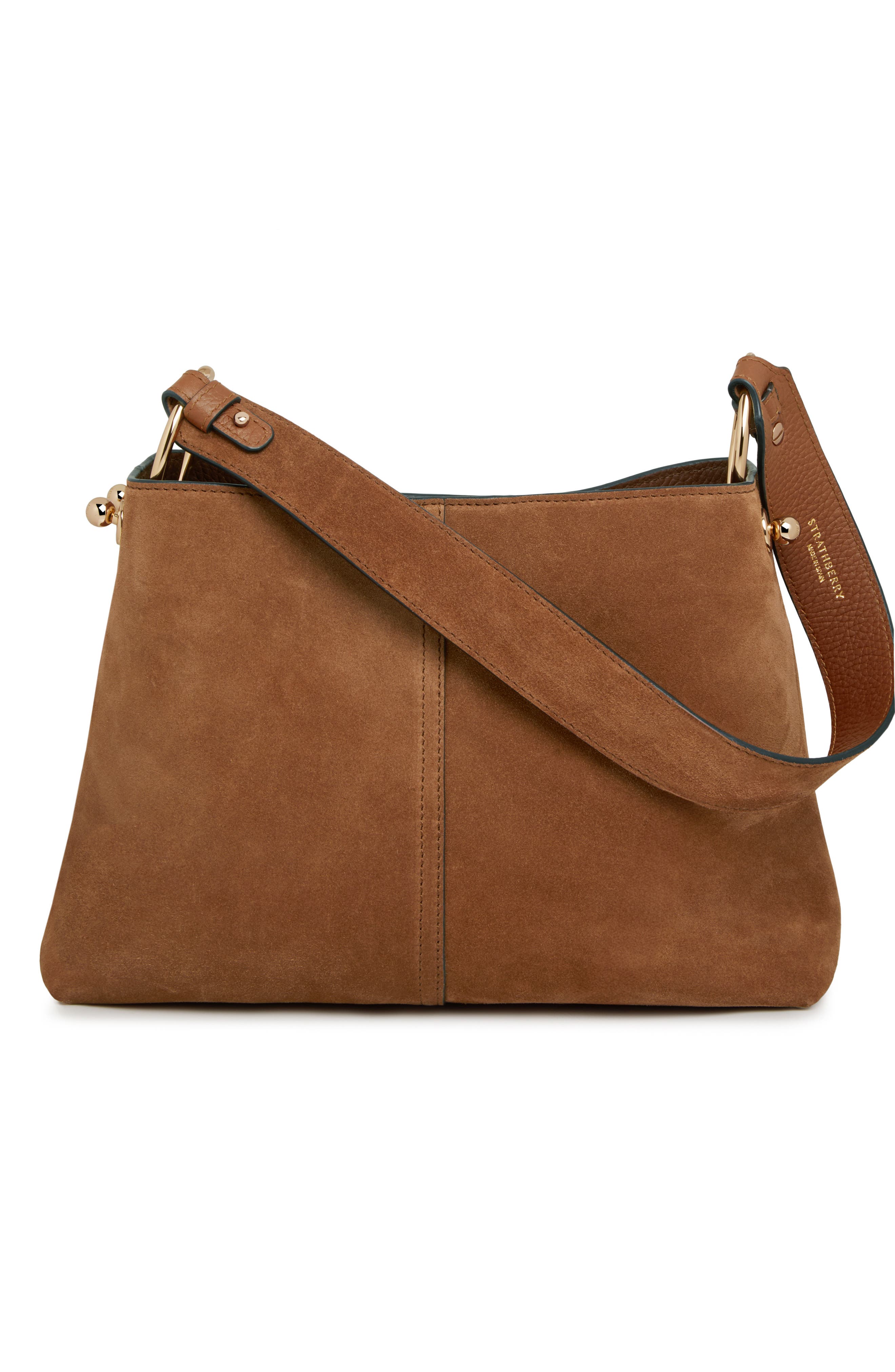 Strathberry Lana Suede Hobo Bag, Alternate, color, Tan