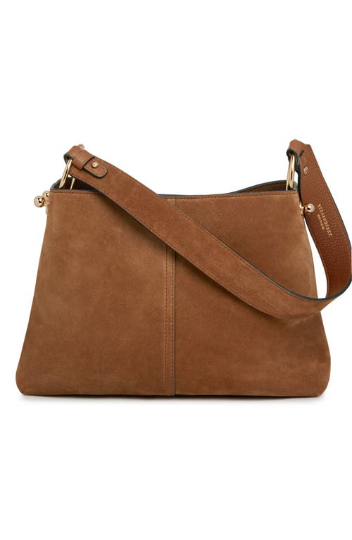 Strathberry Lana Suede Hobo Bag In Brown
