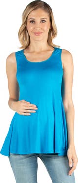 24seven Comfort Apparel Maternity Scoop Neck Sleeveless Tank Top