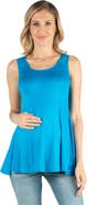 24seven Comfort Apparel Maternity Scoop Neck Sleeveless Tank Top
