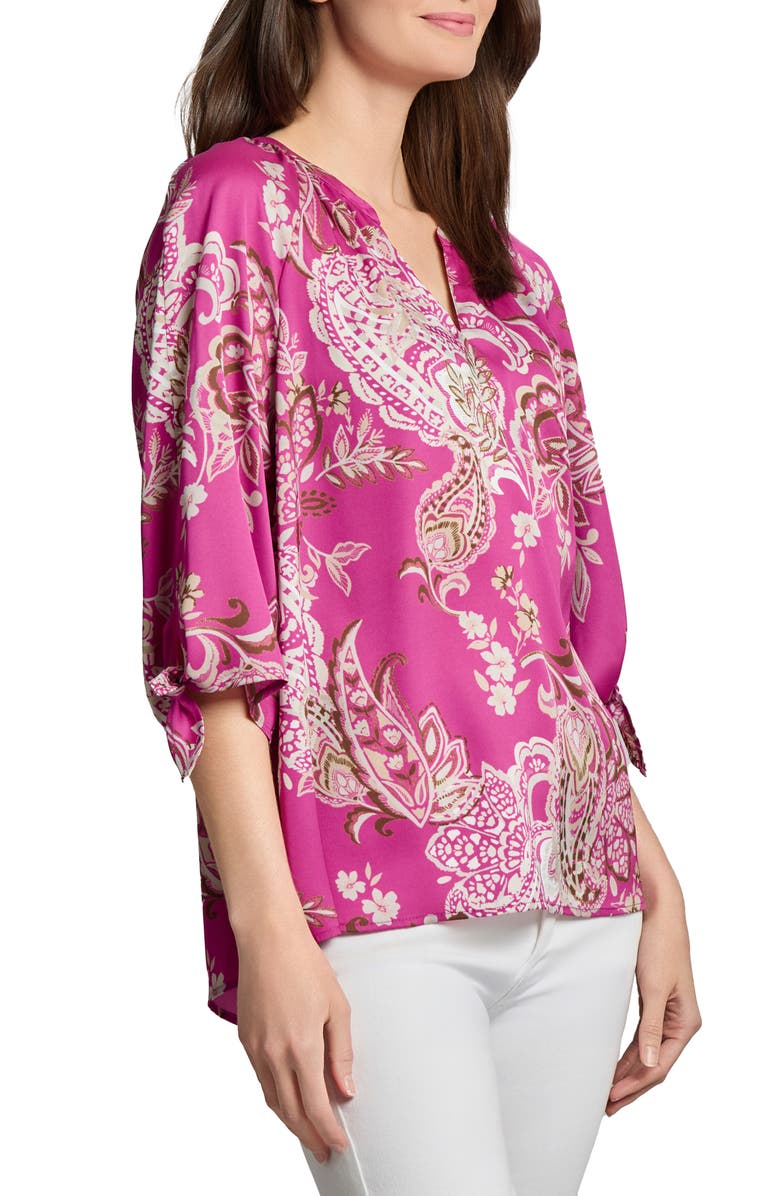 Jones New York Paisley Print Raglan Sleeve Top, Alternate, color, 