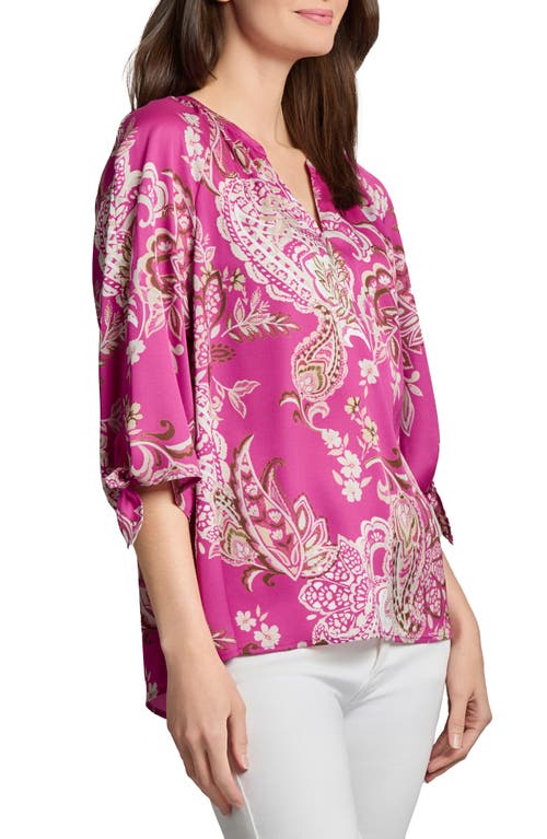 Jones New York Paisley Print Raglan Sleeve Top