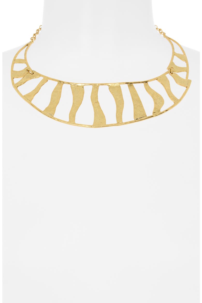 Open Work Arched Collar Necklace, Alternate, color, GOLD