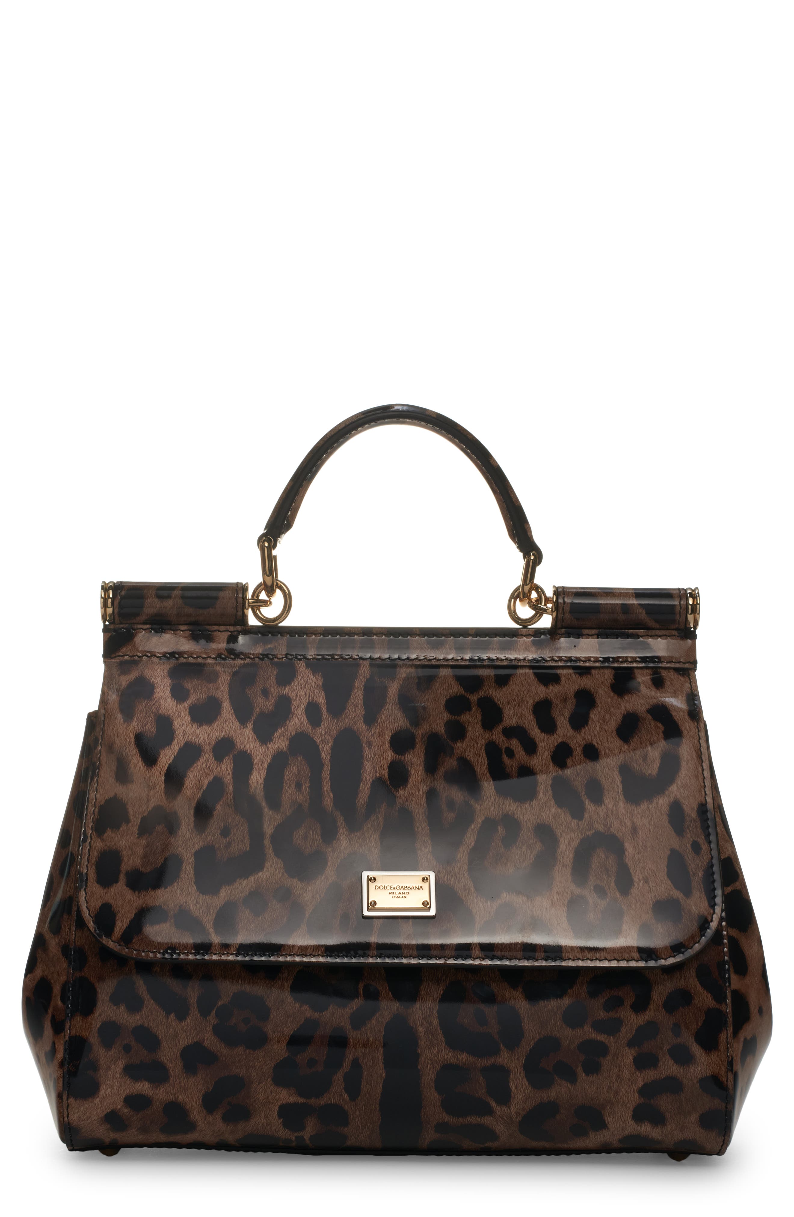 Dolce&Gabbana Kim Sicily Leopard Print Handbag, Main, color, 
