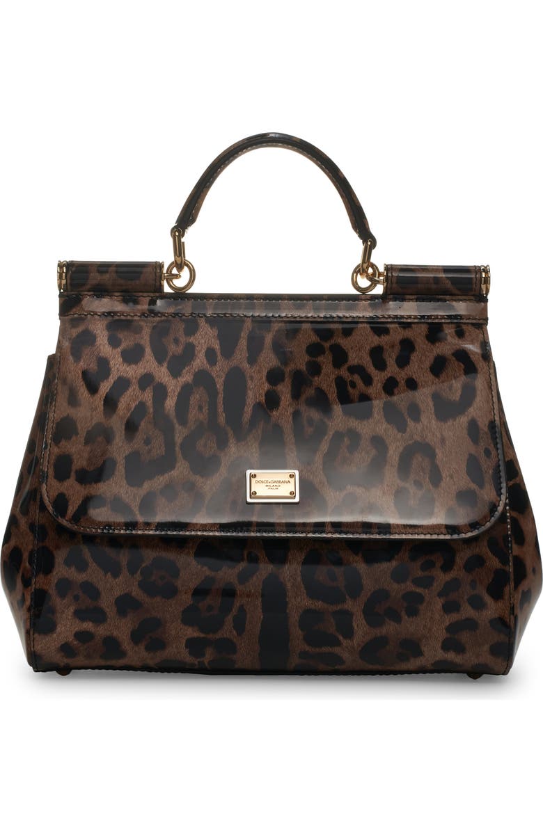 Dolce&Gabbana Kim Sicily Leopard Print Handbag, Main, color, Leo Print Calf Hair
