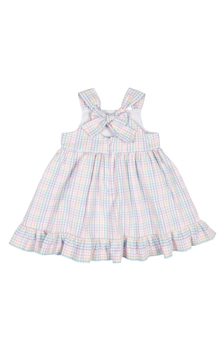 Florence Eiseman Plaid Seersucker Dress With Flowers, Alternate, color, Multi