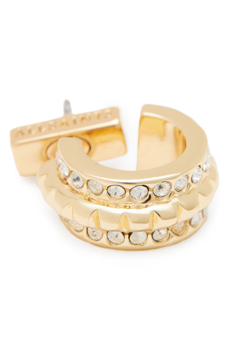 AllSaints Pyramid Crystal Huggie Hoop Earrings, Alternate, color, 