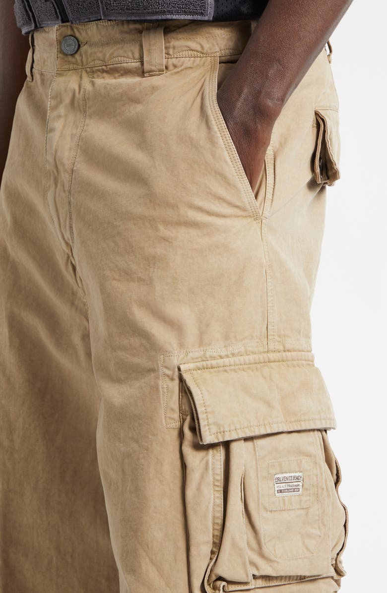 ERL Gender Inclusive Cotton Canvas Cargo Pants, Alternate, color, Beige