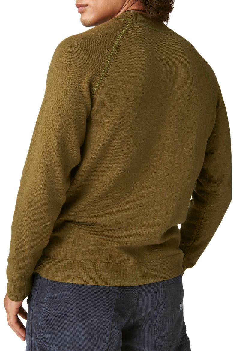 Cloud Soft Stripe Raglan Sweater, Alternate, color, DARK OLIVE COMBO