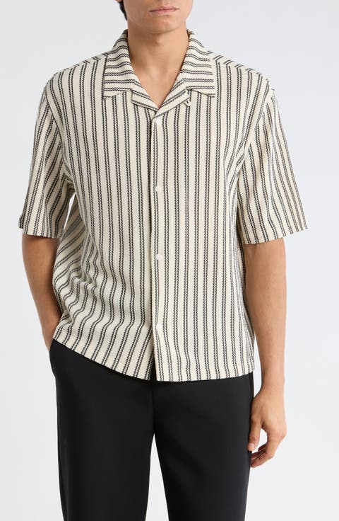 Kenan Stripe Button-Up Camp Shirt