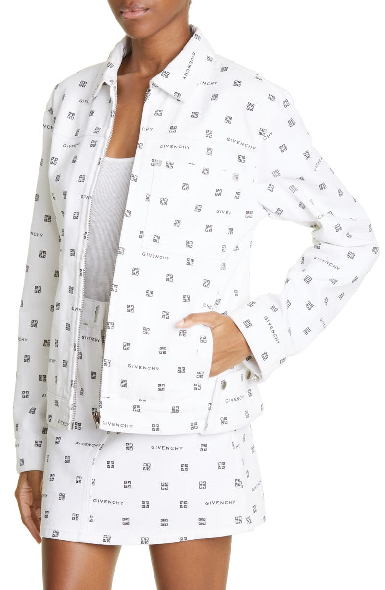 Givenchy Disney x Givenchy Laser Logo Zip Denim Jacket, Alternate, color, 