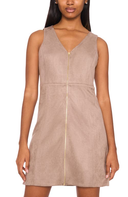 Halogenr Halogen(r) Zip Front Sleeveless Minidress In Neutral