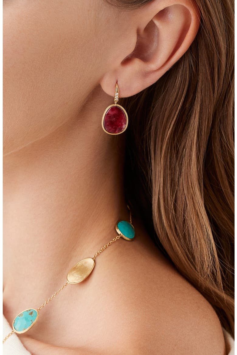 Lunaria Charoite & Diamond Drop Earrings, Alternate, color, GOLD/THULITE