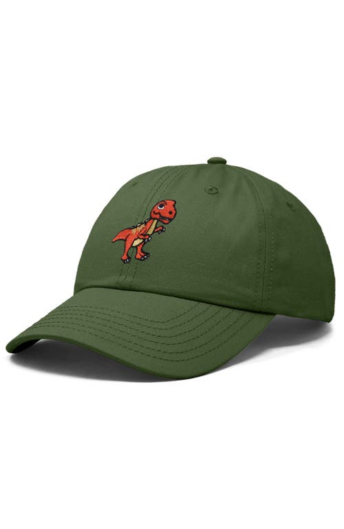 Dalix T-rex Embroidered Casual Cap In Olive