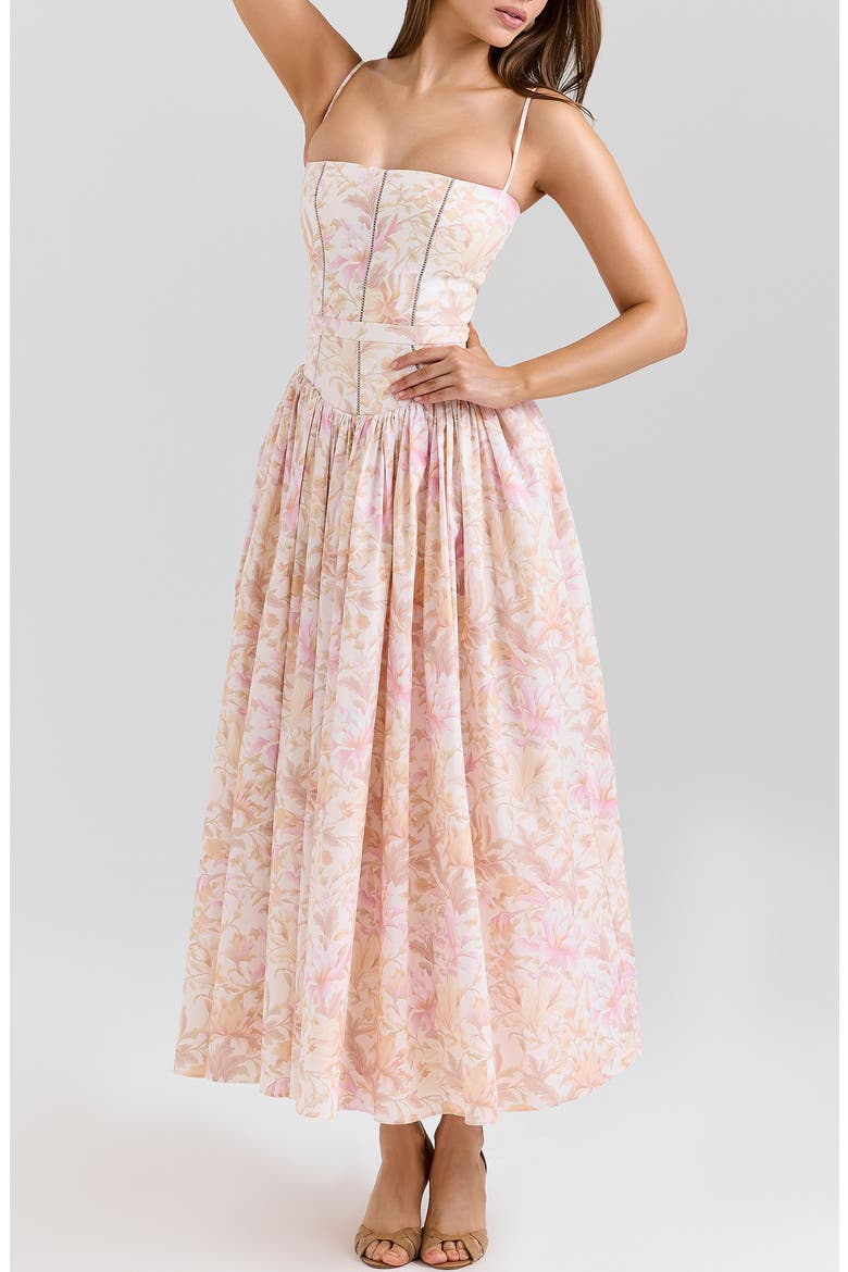 Ysabella Floral Maxi Sundress, Alternate, color, PEACH FLORAL PRINT