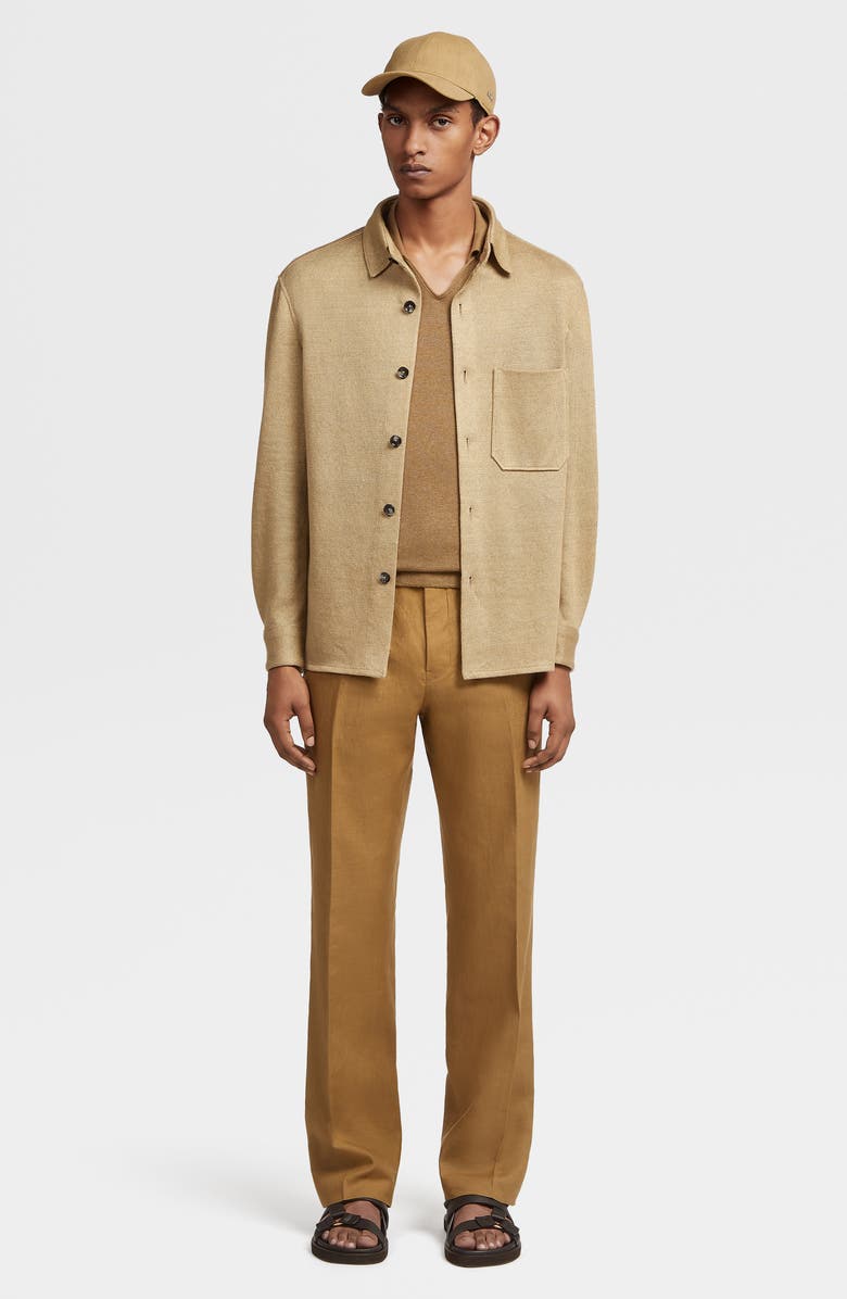 ZEGNA Luxury Linen Overshirt, Alternate, color, 