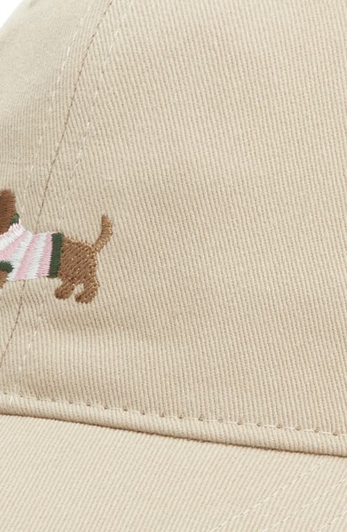 Frasier Sterling Dachshund Canvas Baseball Cap In Neutral