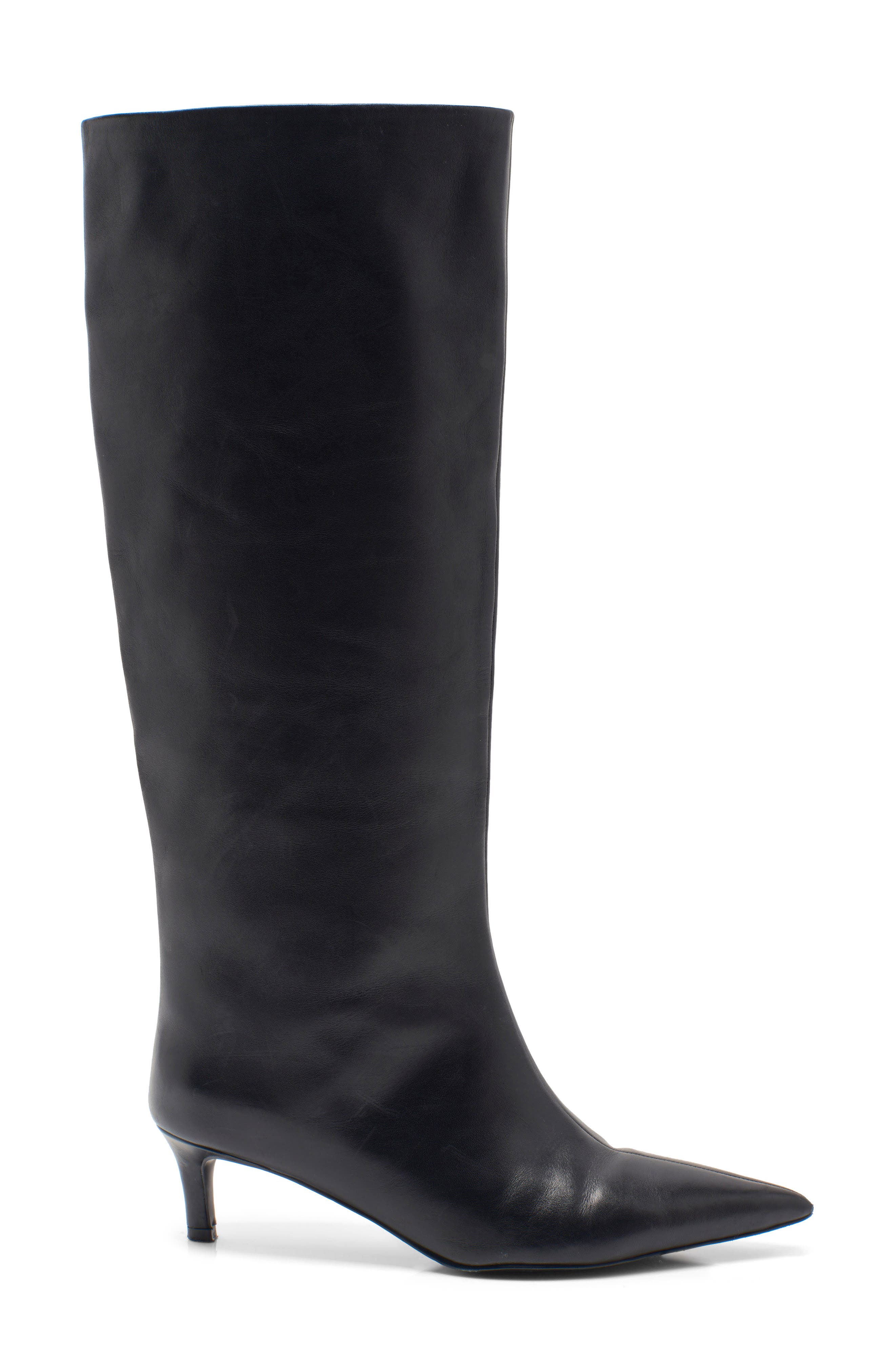 Free People Kiki Knee High Boot, Alternate, color, Black Leather
