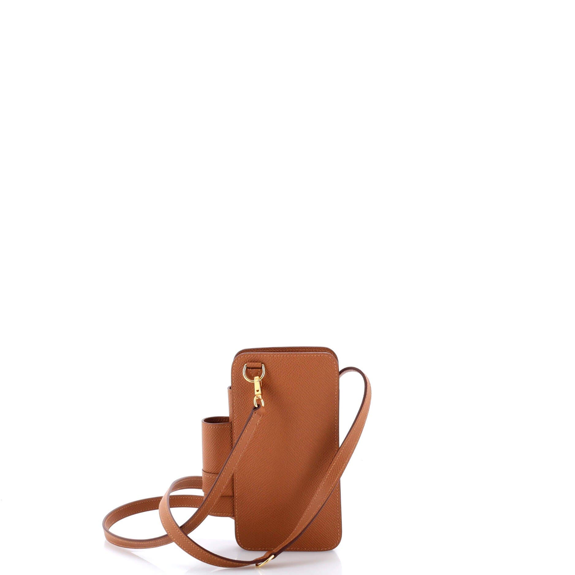 Pre-Owned Hermes Hermesway Phone Case Crossbody Bag Epsom, Alternate, color, Gold