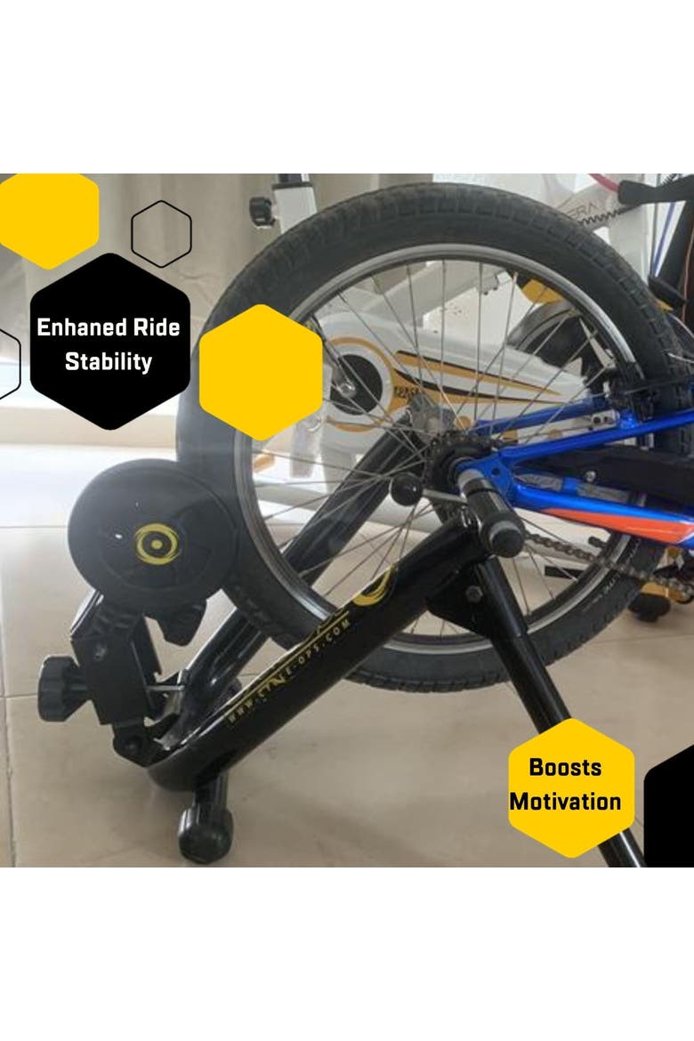 Indoor Bike Trainer with Magnetic Resistance and App Compatibility, Alternate, color, Black