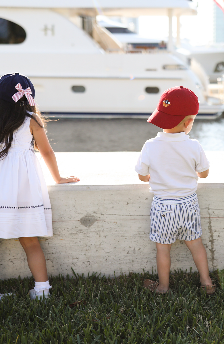 Bits & Bows Pirate Ship Twill Baseball Hat, Alternate, color, Red