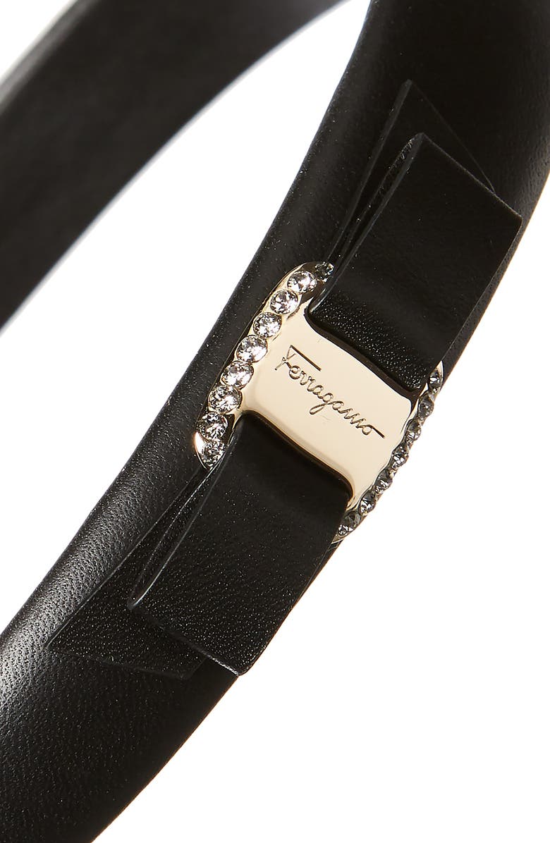 FERRAGAMO Salvatore Ferragamo Bow Leather Headband, Alternate, color,